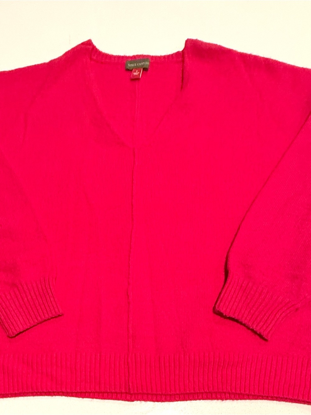 Vince Camuto Women's Bright Pink V-Neck Sweater